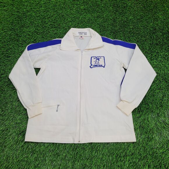 Vintage 80s Track Jacket Womens Medium 21x24 Connecticut USA - Picture 1 of 13